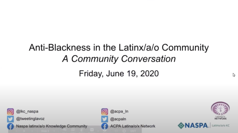 Anti-blackness in the Latinx community powerpoint slide cover