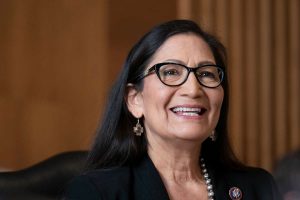 Rep. Deb Haaland during her confirmation hearing for Secretary of the Interior, Feb. 24, 2021