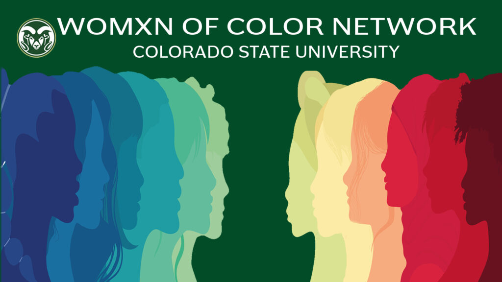 Womxn of Color Network at Colorado State University image of silhouettes in various colors